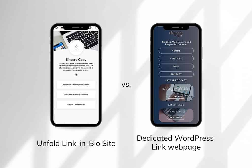 sincere copy iphone screen comparison of squarespace unfold vs wordpress link web design
