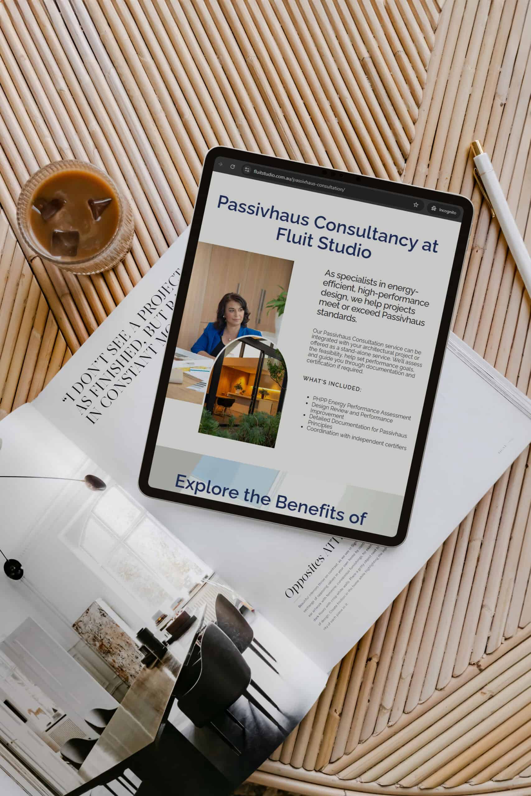 fluit studio website ipad mockup