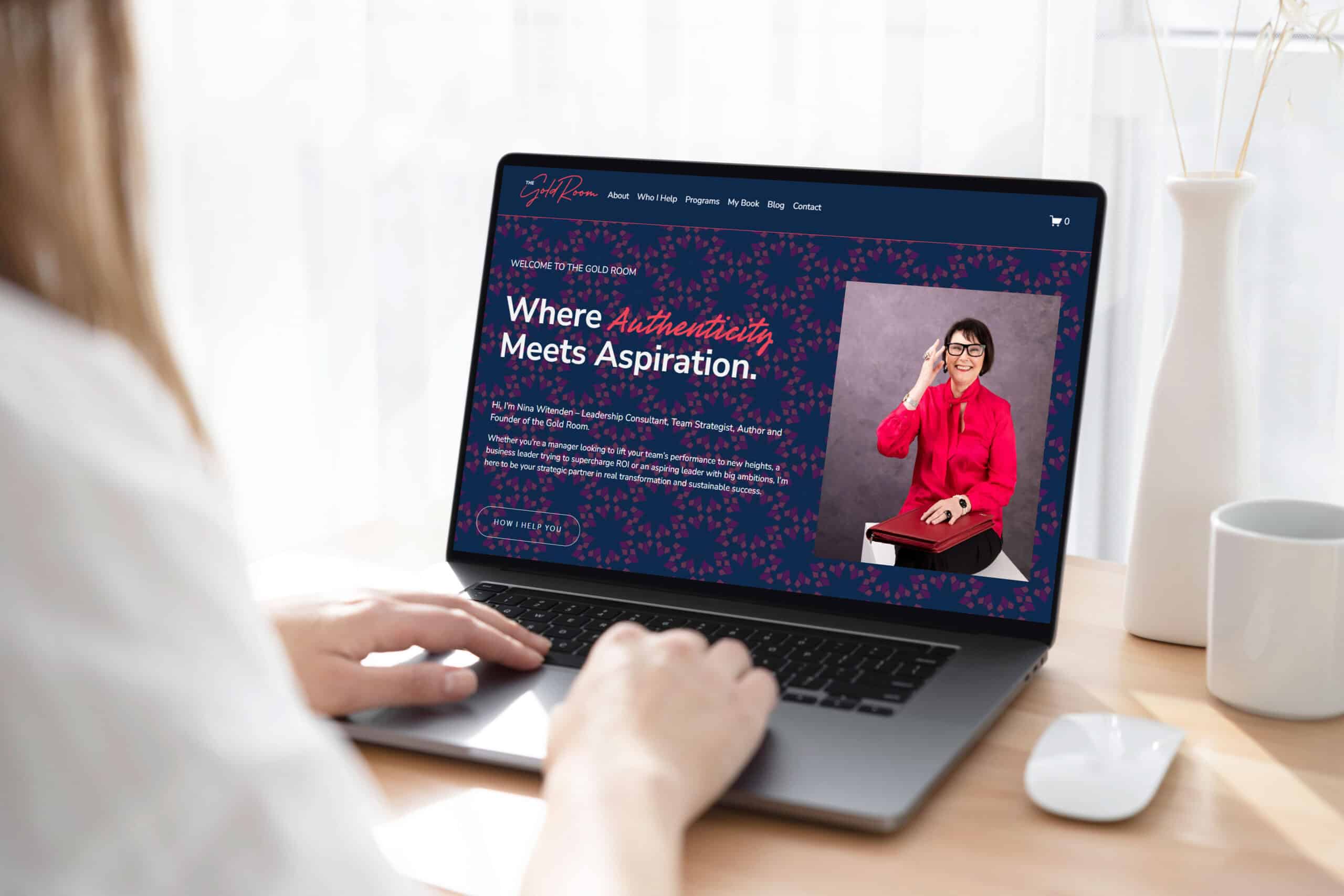 sincere copy the gold room new website homepage mockup laptop